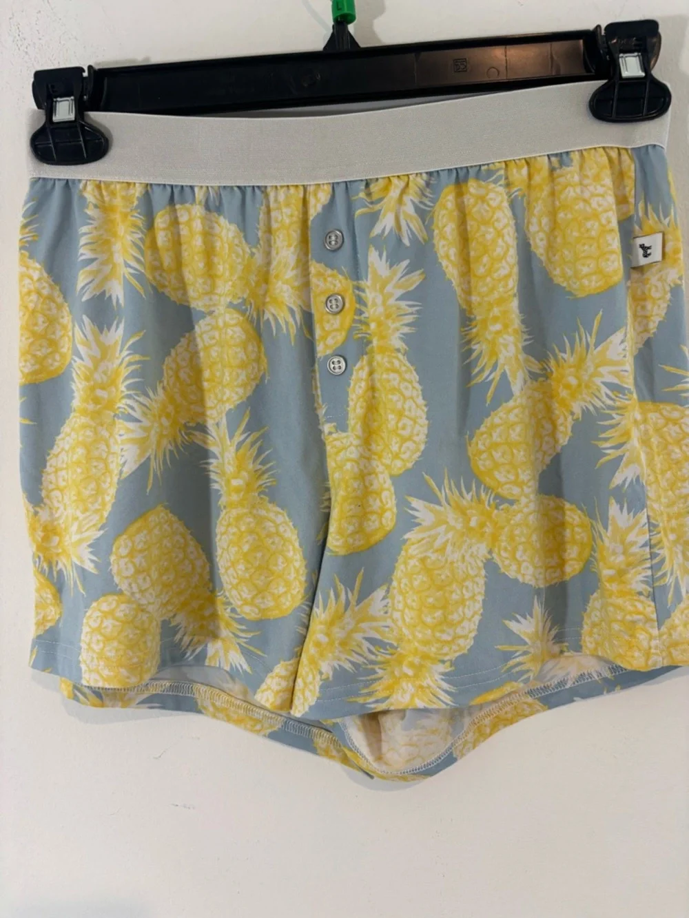 Echo Sleepwear Women Small Pineapple Print Button Up Top and Short Set Pajamas